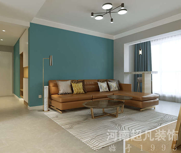 郑州春风十里103平现代简约风格三居室装修效果图