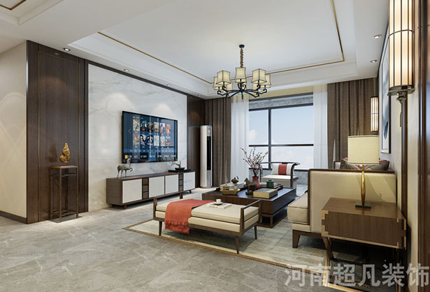 亚星雅居170平新中式风格五居室装修效果图