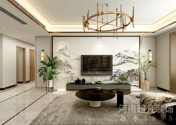 亚太绿博花园160平新中式风格四居室装修效果图