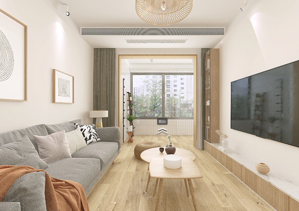 正商家和家98平日式风格三居室装修VR全景图